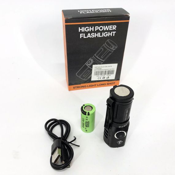 Алюминиевый фонарь 18650, Фонарик police оригинал, Фонарь для дома с зарядкой от розетки GW-35 | Зображення 5