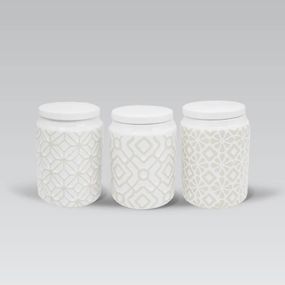 Набор керамических емкостей Maestro MR-20033-03CS Pattern для чая кофе сахара 3 шт