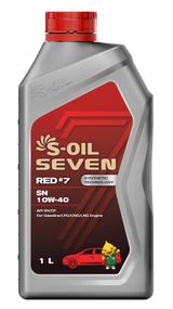 Моторна олива S-OIL 7 RED #5 SL 10W40 1л напівсинтетичне, універсальне