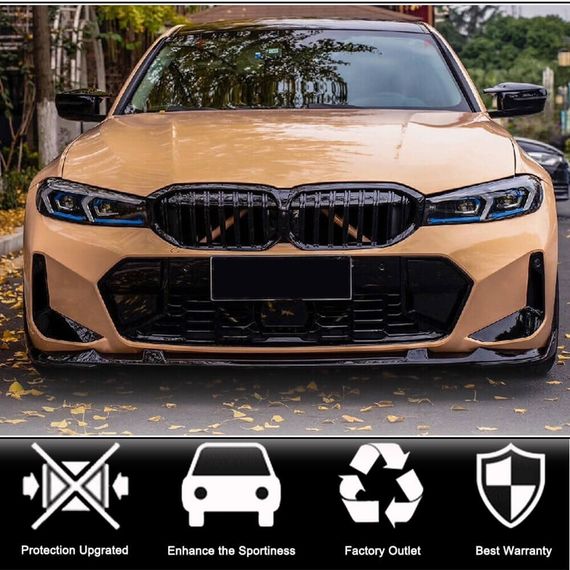 Накладка на передній бампер Lip V2 (для M-Sport 2022-2025, Карбон) для BMW 3 серія G20/21 2018- рр | Зображення 1