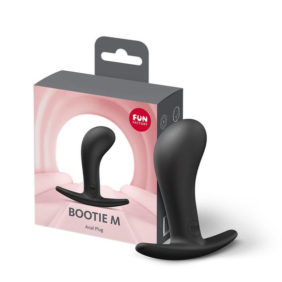 Анальна пробка Fun Factory BOOTIE M Black, діаметр 3,3 см, тонкий обмежувач | Зображення 2