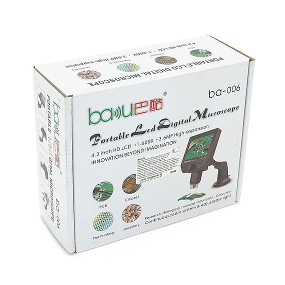 Видеомикроскопы BAKKU BA-006 с дисплеем 4.3 ", увеличение 1-600X, 3.MP, Black | Зображення 1