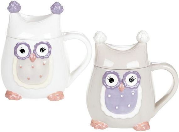 Кружка "Owl Family" 400мл з керамічною кришкою