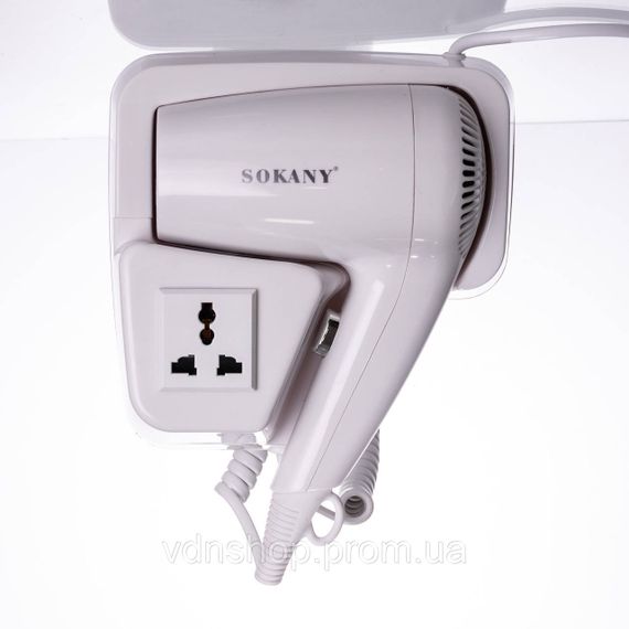 Фен настінний для сушіння волосся побутовий фен для укладання компактний потужний 1200 Вт SK-CF-2217