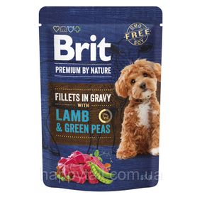 Корм влажный Brit Premium Fillets in Gravy Lamb & Green Peas для собак малых пород филе в соусе ягненок и зеленый горошек 85 г