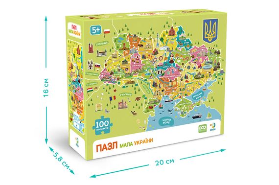Пазли - 100 елм. - 300706 "Мапа України" DoDo | Зображення 2