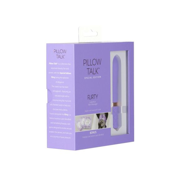 Розкішний вібратор Pillow Talk Flirty Purple Special Edition, Сваровскі, пов’язка на очі+гра | Зображення 9