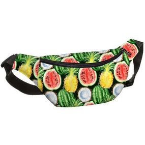 Сумка на пояс бананка Bumbag Фрукты 27x16 см (BB_18J037_BL_BL)