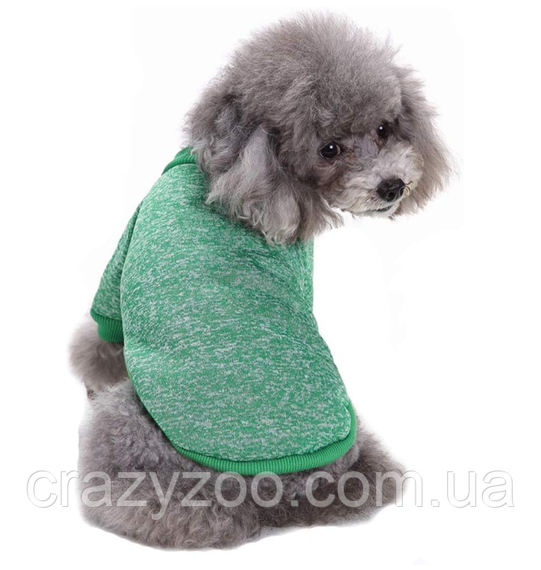 Кофта для собак и котов EcoToys Green XL рябая зеленая A: 39 см B: 48 см C: 29 см X-7072 | Зображення 3