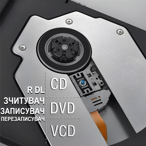 Внешний USB 3.0+Type-C оптический дископривод Addap EDB-02, портативный дисковод для компьютера, ноутбука, макбука | считыватель CD-RW, DVD-RW, DVD-RAM, DVD-ROM | Зображення 7