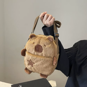 Плюшевая сумочка для девочки Капибара через плечо, кросс-боди Capybara коричневая