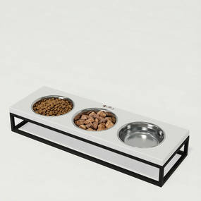 Миски на подставке для котов и маленьких собак Hollky Base Bar (3 × 0,45 л) Bar-54187-BLWH