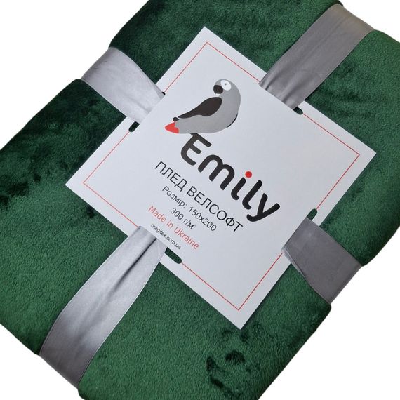 Плед Emily Manner велсофт 150х200 см 300 гм2 Dark Green (94326222) | Зображення 8