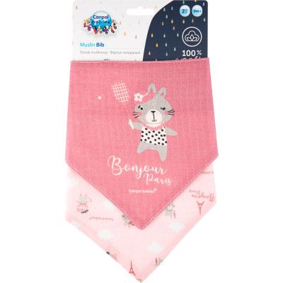 Слюнявчик Canpol babies Bonjour Paris 2 шт Розовый (26/900_pin)
