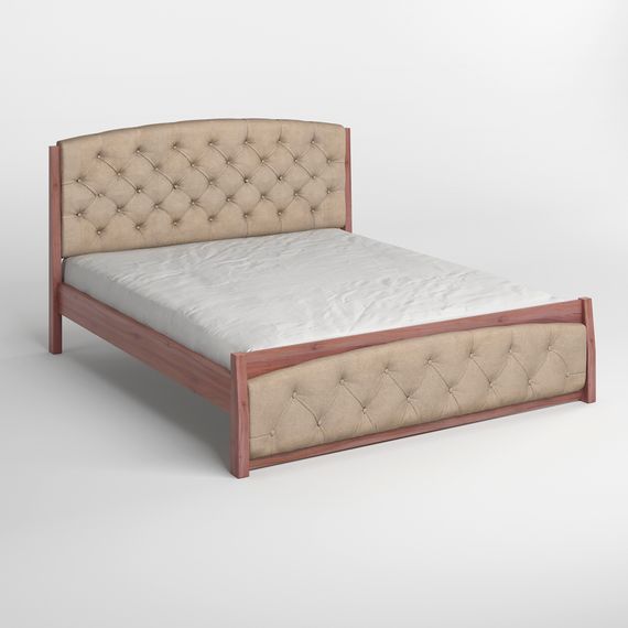 Полуторне дерев'яне ліжко Mebigrand Мехіко Горіх лісовий/Аляска 23 (Бежевий) 120х190 см (MBG-11978) | Зображення 1