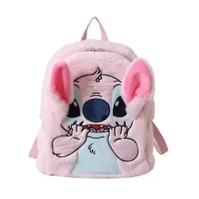 Плюшевий рюкзак Стич Disney Fairy Stitch м'який дитячий рюкзак з вушками та мордочкою рожевий