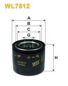Фільтр масляний двигуна Hyundai WIX FILTERS WL7512 на HYUNDAI ix20 (JC)