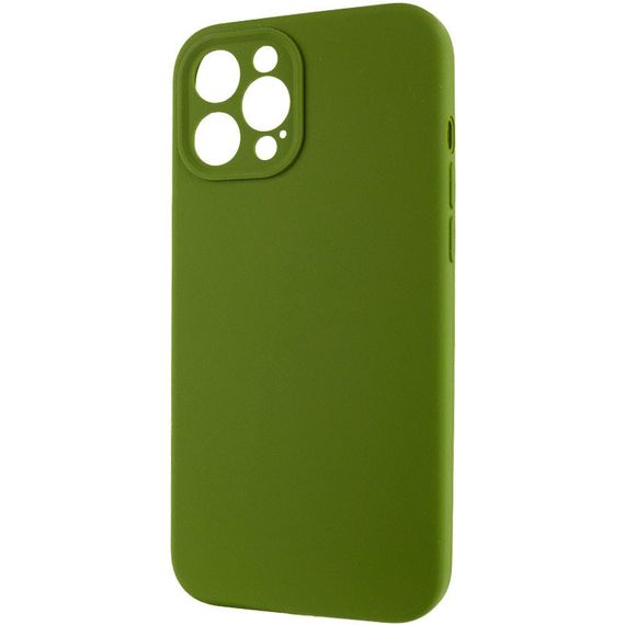 Чохол Silicone Case Full Camera Protective (AA) NO LOGO для Apple iPhone 12 Pro (6.1") Зелений / Dark Olive | Зображення 2