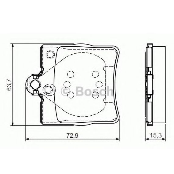Тормозные колодки Bosch дисковые задние CHRYSLER Crossfire/MB SLK-Class ''R ''>>04 P 0986495080 | Зображення 1