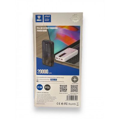 POWER BANK INKAX PBQ-07 на 20000 mAh (22,5 W) зі швидким заряджанням і циферблатом без шнурів (2 виходи) | Зображення 4