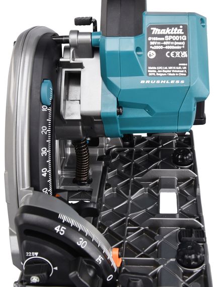 Пила дискова заглибна акумуляторна Makita SP001GZ03 (165 мм, 2500-4900 хв-1, 56 мм, BL, AWS, XGT, без акумуляторів та зарядного пристрою) | Зображення 5
