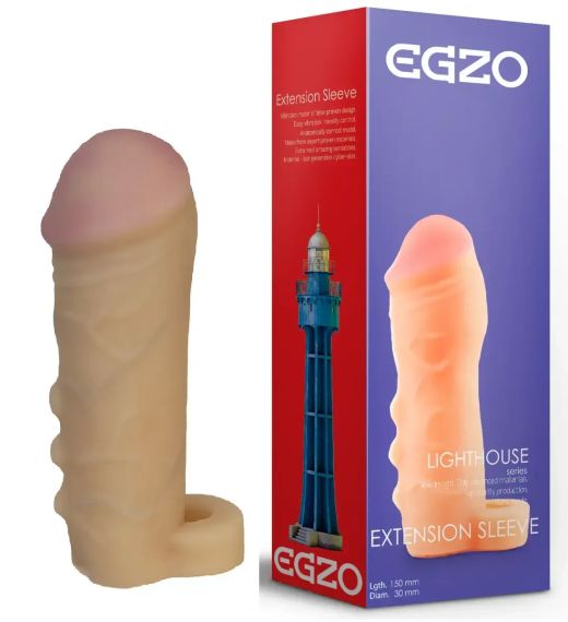 Подовжуюча насадка - презерватив EGZO Ciberskin ES002 ( 15 см х 3 см ) Sex Aura
