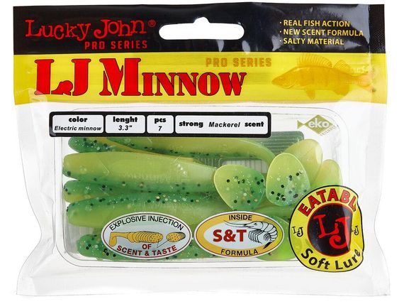 Виброхвосты съедобные LJ Лаки Джон Pro Series Minnow 3.3in /T18 7шт. | Зображення 1