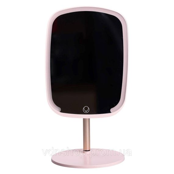 Настільне дзеркало з підсвічуванням 23х18 см для макіяжу на ніжці Рожеве HP-10-6AP