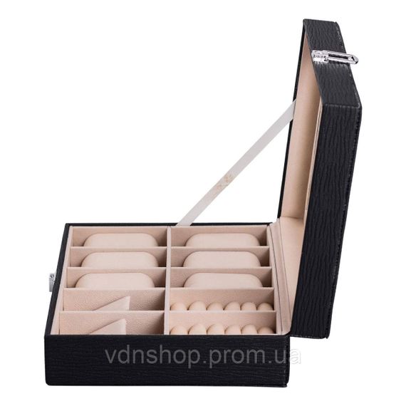 Скринька для прикрас з еко шкіри із дзеркалом органайзер для ювелірних виробів HP-5-6B | Зображення 3