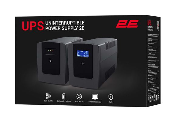 Джерело безперебійного живлення 2E  DD650, 650VA/360W, LCD, USB, 2xSchuko (2E-DD650) | Зображення 3