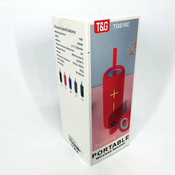 Портативна Bluetooth колонка TG619C FM-радіо USB/TF з ремінцем, блютуз колонка з підсвічуванням. Колір: синій | Зображення 2