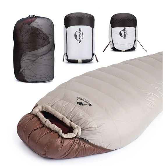 Спальник з натуральним пухом Naturehike Snowbird NH20YD001, p-р L, коричневий 380 г | Зображення 5