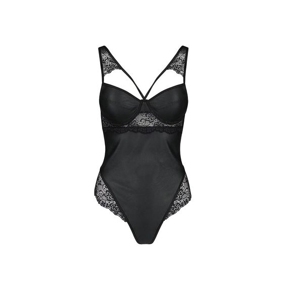 Боді з еко-шкіри та мережива Loona Body black L/XL - Passion, 2XL/3XL | Зображення 2