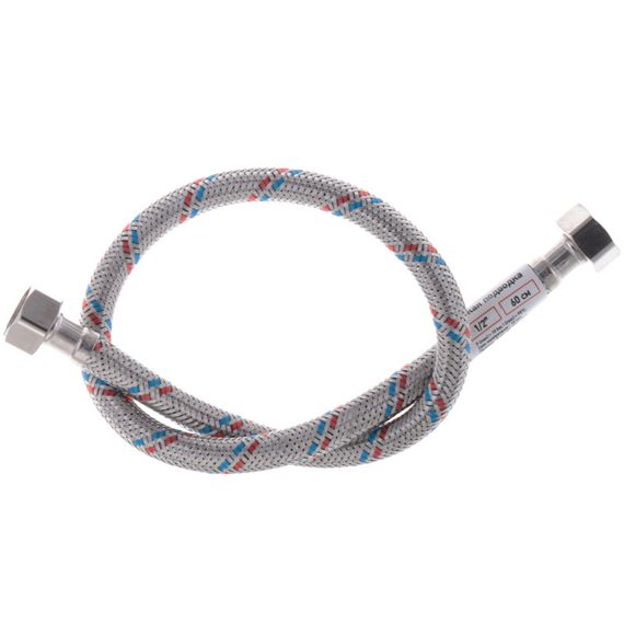 Гнучкий шланг для підключення води гайка 1/2'' - гайка 1/2'' (60 см) Zerix (ZX1552) | Зображення 2