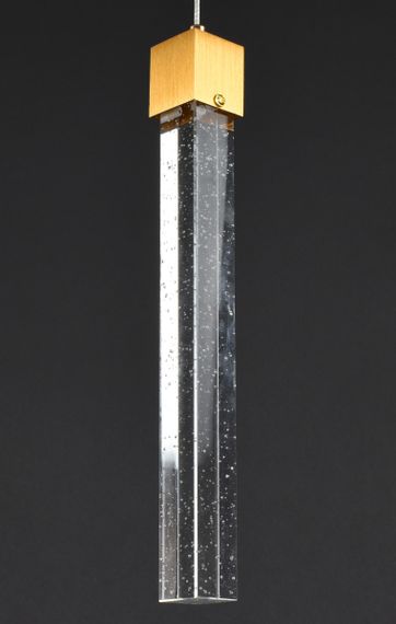 Люстра світлодіодна підвісна LED світильник для квартири на стелю лед 27833 Латунь 40-180х10х10 см. | Зображення 3