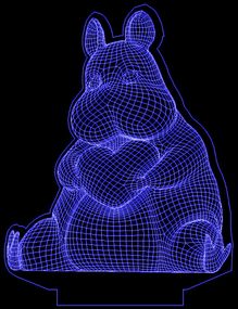 Акриловый светильник-ночник Бегемотик с сердцем синий tty-n000705