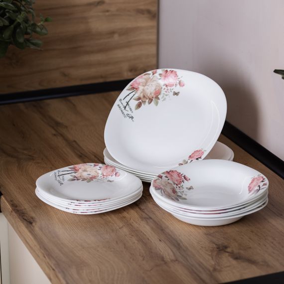 Столовый сервиз фарфоровый на 6 персон 18 тарелок белый HP-7-714 | Зображення 5