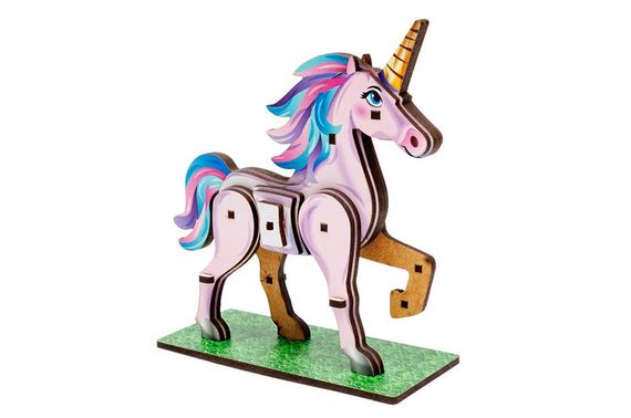 Конструктор 3D Puz-00970, дерев'яний"Turbo Unicorn" PuzzleOk | Зображення 3