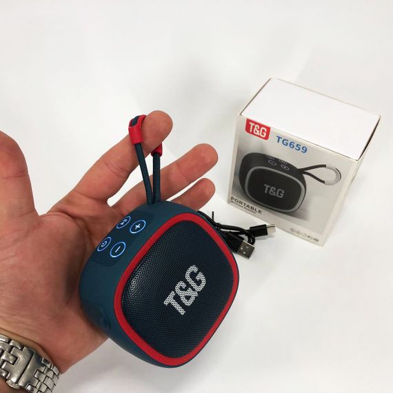 Портативна Bluetooth-колонка TG659 із ремінцем. IW-765 Колір: синій | Зображення 2