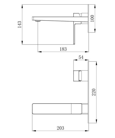 Змішувач для раковини Qtap прихованого монтажу Gemini, Matt Black (k35) QTGEM273BLM45694 | Зображення 1