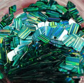 Бірюзові голографічні прямокутники (в баночці)