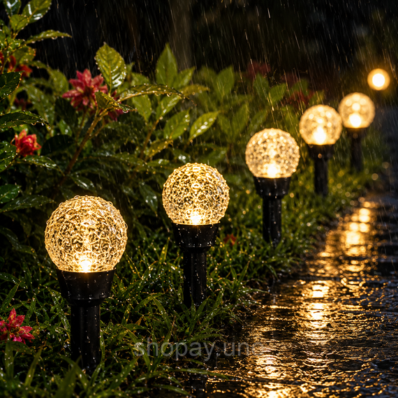 Садовий світильник garden light з сонячною панеллю / Кулясті ліхтарі для саду з бульбашками Solar / Світлодіодна LED-гірлянда для | Зображення 4