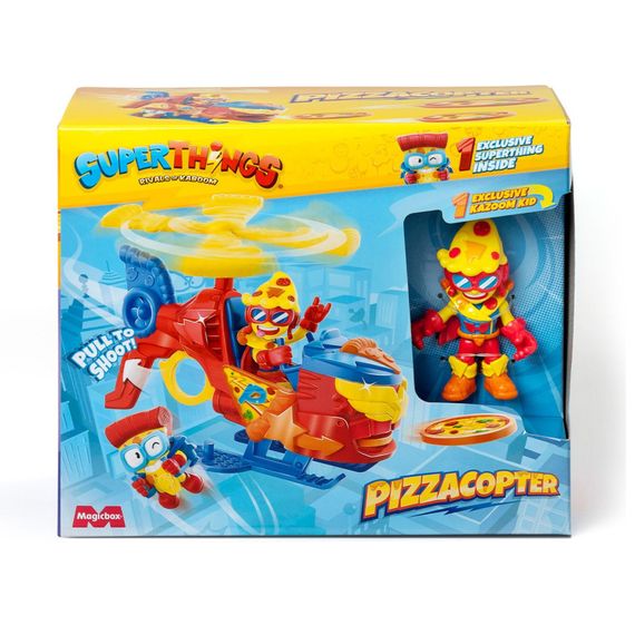 Игровой набор Пиццакоптер-S SuperThings PSTSP118IN120 вертолет, казум-кид, фигурка