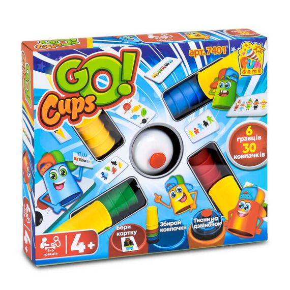 Настольная развлекательная игра "Go Cups" 7401 FUN GAME, в коробке (6945717431638)