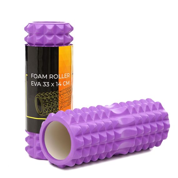 Масажний ролик Cornix EVA 33 x 14 см (валик, ролер) XR-0328 Violet