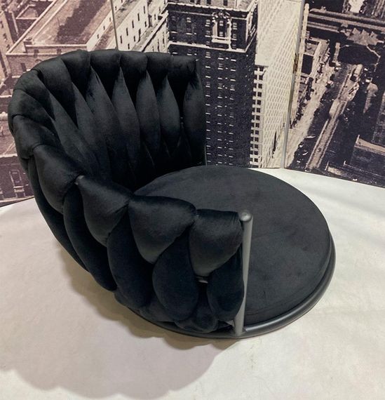 Барний стілець Mila Bar 4-BK-Base чорна квадратна ніжка, м'яка оббивка велюр чорний UC-904 | Зображення 4
