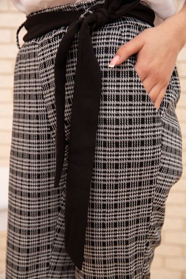 Жіночі вкорочені штани, в клітку, колір Сірий, 172R9313-2 | Зображення 4