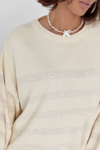 Кофта жіноча oversize в смужку колір кремовий FL_000535 | Зображення 3