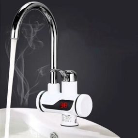 Проточний водонагрівач з LCD екраном , водонагрівач, кран