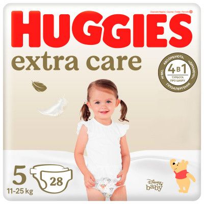 Подгузники Huggies Extra Care Size 5 (11-25 кг) 28 шт (5029053583150) - Топ Продаж!
